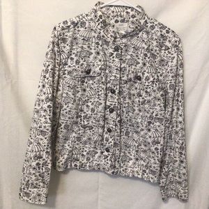 Christopher and banks whimsical black and white jacket size M